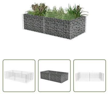 vidaXL Gabion Volièregaas - 180 x 90 x 50 cm - Gegalvaniseerd Staal Zilverkleurig