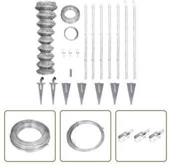 vidaXL Gegalvaniseerd Gaashek 1.5x15m - Hoogwaardig Stalen Omheining Zilverkleurig