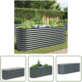 vidaXL Gegalvaniseerd Staal Tuinbak - 240 x 80 x 81 cm - Grijs