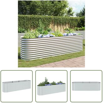 vidaXL Gegalvaniseerd Stalen Tuinbak - 320 x 80 x 81 cm - Zilver Zilverkleurig