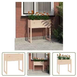 vidaXL Grenenhout Verhoogde Tuinbak - 78 x 40 x 81 cm - Onbehandeld Bruin