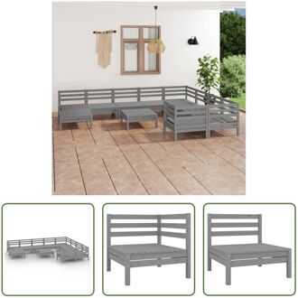 vidaXL Grenenhouten Tuinset - Palletontwerp - Grijs - 63.5 x 63.5 x 62.5 cm - Modulair design