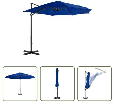 vidaXL Hangende Parasol - Azuurblauw - 300 x 238 cm - UV-beschermend polyester