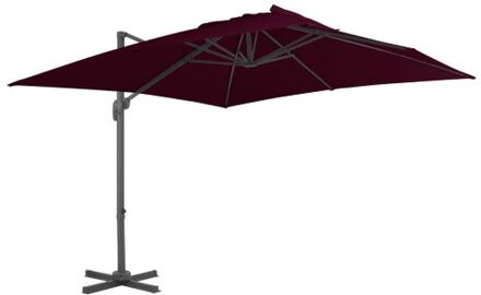 vidaXL Hangende Parasol - Bordeauxrood - 300x300x258 cm - UV-beschermend polyester