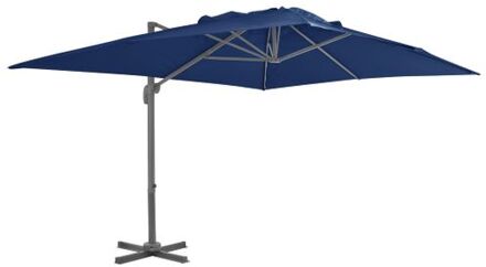 vidaXL Hangende Parasol - Elegant - UV-beschermend - Polyester - 400x300x268 cm - Azuurblauw