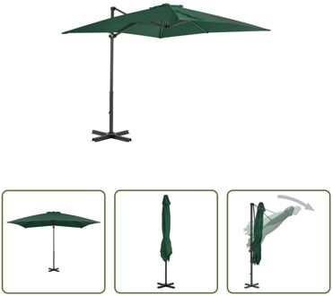 vidaXL Hangende Parasol Groen 250 x 250 x 230 cm - UV-beschermend - Aluminium