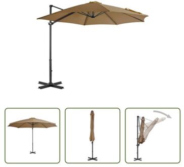 vidaXL Hangende Parasol - Taupe - 300 x 238 cm - UV-bescherming - Aluminium