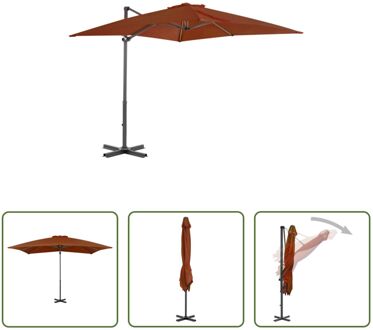 vidaXL Hangende Parasol - Terracotta - 250 x 250 x 230 cm - UV-beschermend Bruin