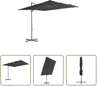 vidaXL Hangparasol The Living Store - Antraciet - 250x250x247 cm - Kantelbaar en 360 graden draaibaar Grijs