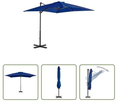 vidaXL Hangparasol - The Living Store - Hangende parasol - 250 x 250 x 230 cm - Azuurblauw