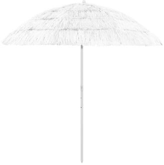 vidaXL Hawaï Parasol - 240 cm - UV-beschermend polyester - Verstelbaar - Wit