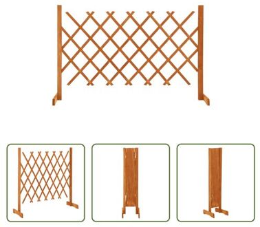 vidaXL Hekpaneel Vurenhout - 120 x 90 cm - Uitschuifbaar Oranje