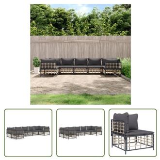 vidaXL Hoekbank Antraciet - 72 x 72 x 66 cm - Weerbestendig poly rattan - stabiel frame en comfortabele Grijs