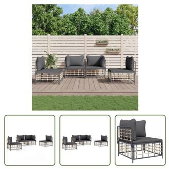 vidaXL Hoekbank - Antraciet - Poly Rattan - 72x72x66 cm - Weerbestendig Grijs