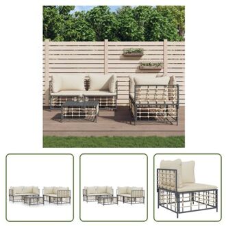 vidaXL Hoekbank - Antraciet - Poly Rattan - 72x72x66 cm - Weerbestendig Grijs