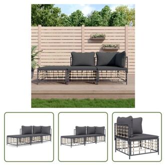 vidaXL Hoekbank Lounge - Antraciet - Poly rattan - 72x72x66 cm - Weerbestendig Grijs