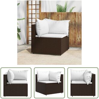 vidaXL Hoekbank PE-rattan - 63 x 63 x 57.5 cm - bruin - verstelbare poten