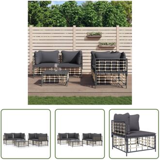 vidaXL Hoekbank Poly Rattan - 72 x 72 x 66 cm - antraciet - weerbestendig Grijs