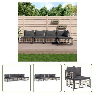 vidaXL Hoekbank Poly Rattan - Antraciet - 72 x 72 x 66 cm - Weerbestendig Grijs