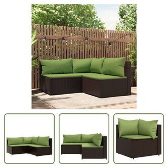 vidaXL Hoekbank Rattan - Bruin - 63x63x57.5 cm - Weerbestendig - Stevig frame