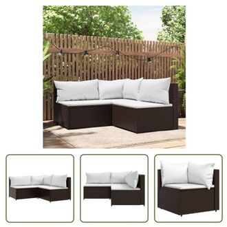 vidaXL Hoekbank - Trendy - Loungeset - 63x63x57.5 cm - Bruin