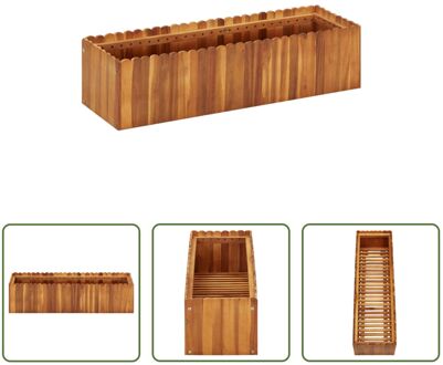 vidaXL Hoge Houten Kweekbak - 100 x 30 x 25 cm - gelat ontwerp Bruin