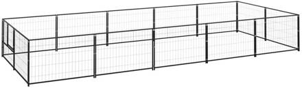 vidaXL Hondenkennel 10 m² staal zwart