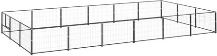 vidaXL Hondenkennel 18 m² staal zwart