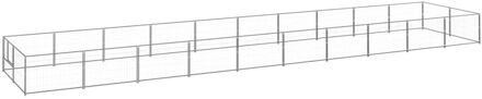 vidaXL Hondenkennel 20 m² staal zilverkleurig