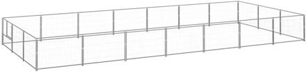 vidaXL Hondenkennel 21 m² staal zilverkleurig