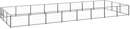 vidaXL Hondenkennel 24 m² staal zwart