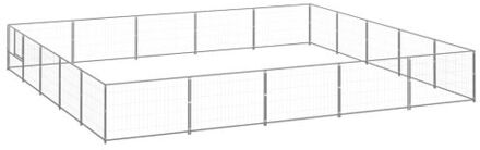 vidaXL Hondenkennel 25 m² staal zilverkleurig Multikleur