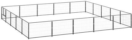 vidaXL Hondenkennel 25 m² staal zwart