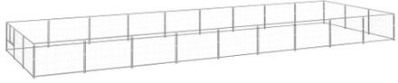 vidaXL Hondenkennel 27 m² staal zilverkleurig