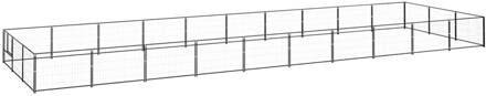 vidaXL Hondenkennel 30 m² staal zwart