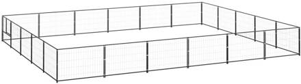 vidaXL Hondenkennel 30 m² staal zwart