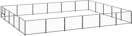 vidaXL Hondenkennel 30 m² staal zwart