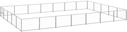 vidaXL Hondenkennel 35 m² staal zilverkleurig