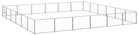 vidaXL Hondenkennel 36 m² staal zilverkleurig