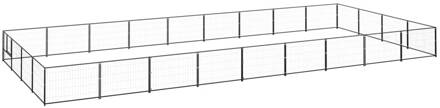 vidaXL Hondenkennel 36 m² staal zwart