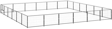 vidaXL Hondenkennel 36 m² staal zwart