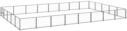 vidaXL Hondenkennel 40 m² staal zwart