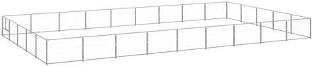 vidaXL Hondenkennel 45 m² staal zilverkleurig