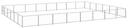 vidaXL Hondenkennel 48 m² staal zilverkleurig