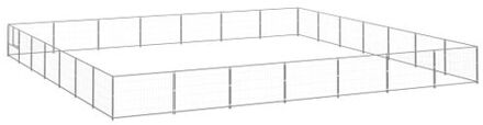 vidaXL Hondenkennel 49 m² staal zilverkleurig