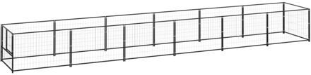 vidaXL Hondenkennel 6 m² staal zwart