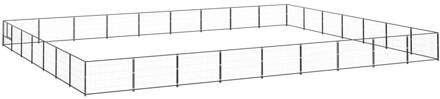 vidaXL Hondenkennel 63 m² staal zwart