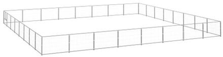 vidaXL Hondenkennel 64 m² staal zilverkleurig