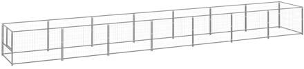 vidaXL Hondenkennel 7 m² staal zilverkleurig