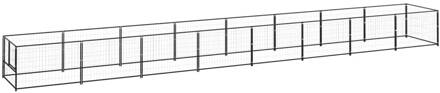 vidaXL Hondenkennel 8 m² staal zwart